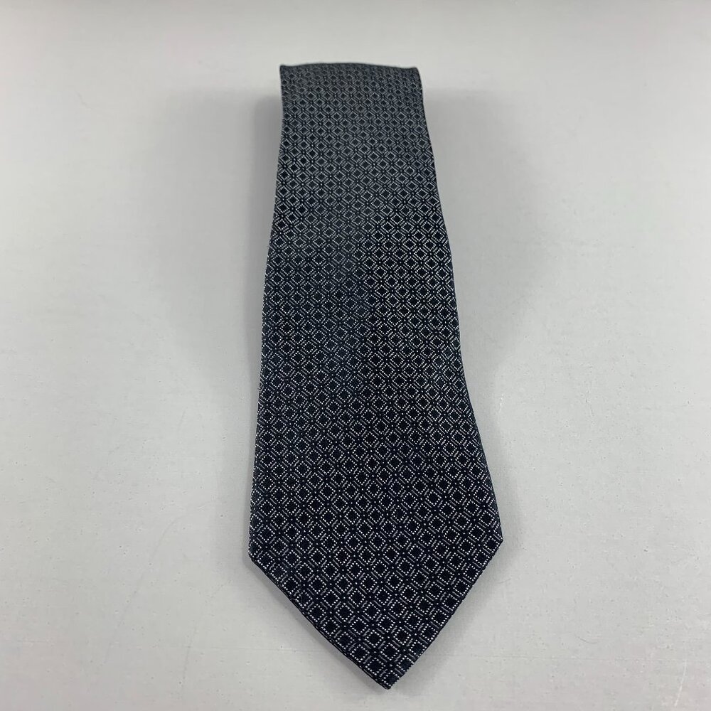 Perry Ellis Portfolio Men's Black / Silver Check Tie 3 3/4" x 60"